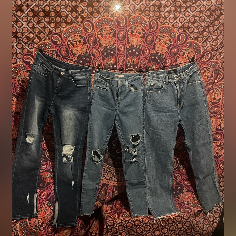Three pairs of jeans